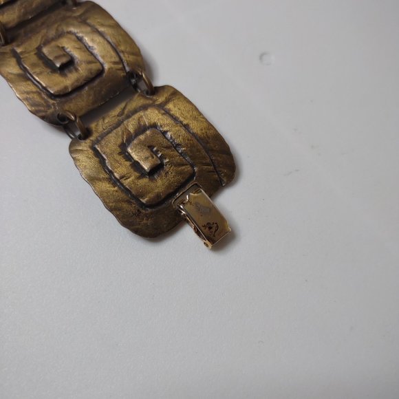 Vintage JJ Square Metal Link Bracelet - Picture 8 of 16